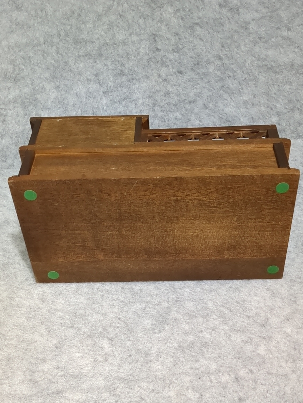 Vintage Wooden Jewelry Box Desk Organizer Roll-Top Velvet Storage Drawer - Picture 8 of 14